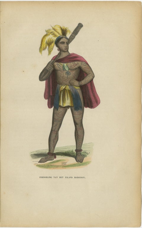 Antique Pacific Islanders & Polynesian Costume Prints, Set of 10, c.1852, view 4