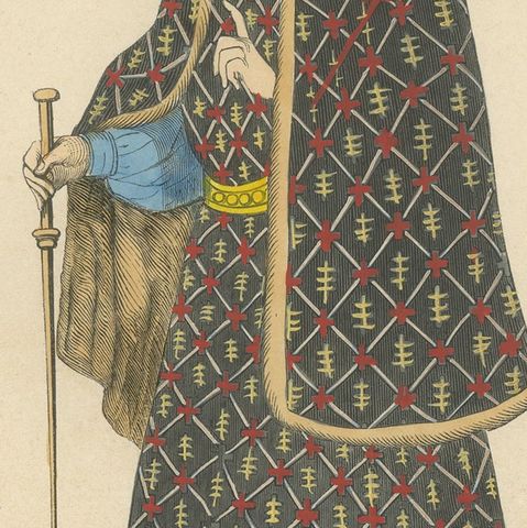 Civilian Costume at the End of the 15th Century, 1847, close-up 6
