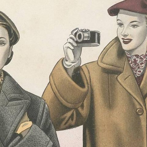 Vintage Fashion Print 'Pl. 14315' published in Ladies Styles, 1952, close-up 1