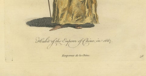 Emperor of China in Imperial Court Dress, Antique Print, Jefferys 1749, close-up 4
