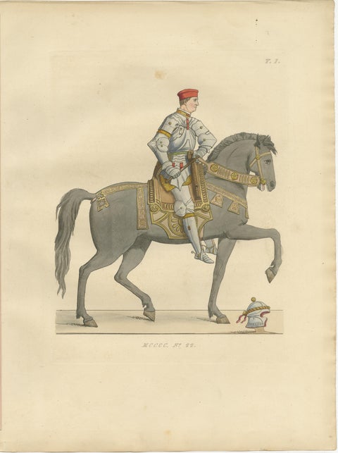 Renaissance Italian Figures: Pages, Cavalier, and Cardinal in Costume, 1845, view 3
