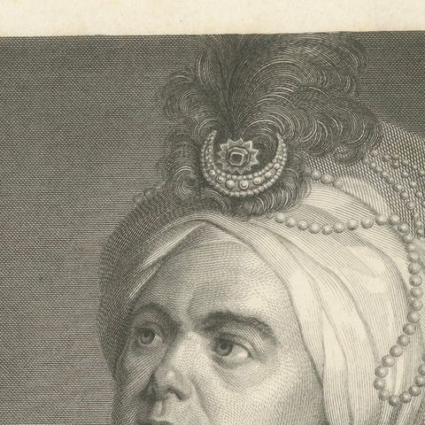 Le Kain in Oriental Costume, French Theatre Portrait Engraving, 1788, close-up 4
