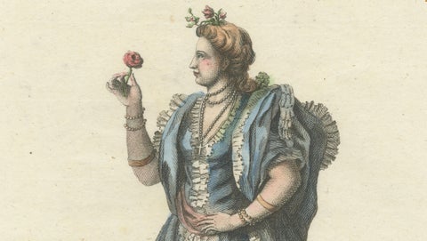 Original Antique Costume Print "Habit of a Lady of Lima in Peru", 1779, close-up 2