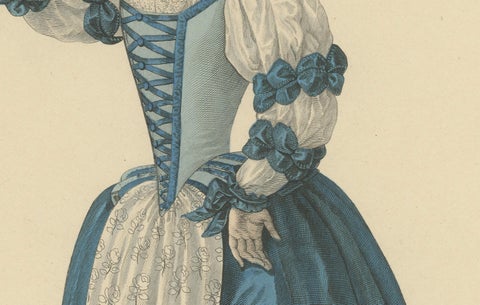 La Camargo, Hand-Colored Engraving of Famous Parisian Dancer, c.1900, close-up 2