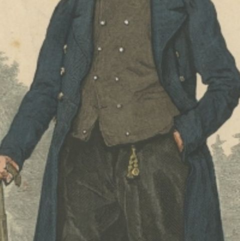 Antique Costume Print of a Farmer from the Region of Ettersberg by Lipperheide, close-up 2