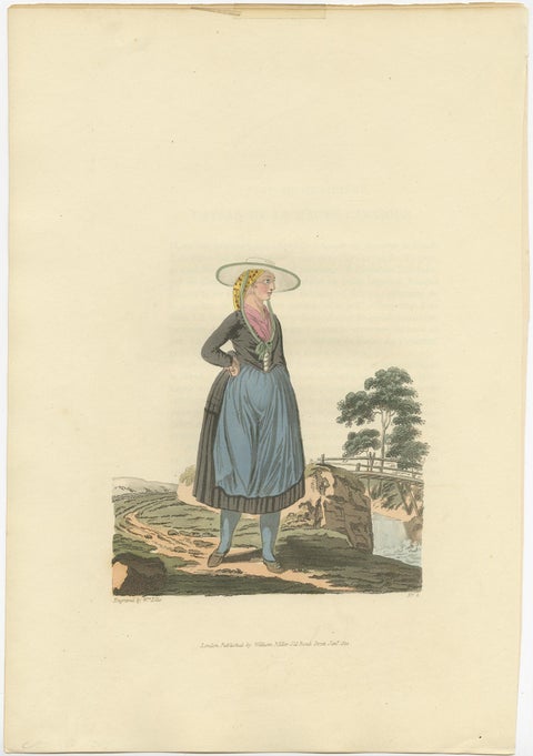 Old Costume Print of a Peasant of Upper Carniola, Slovenia, Eastern Europe, 1804, view 2