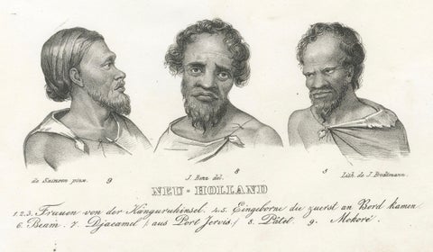 Portrait Study of Indigenous People of New Holland (modern-day Australia), 1836, close-up 2