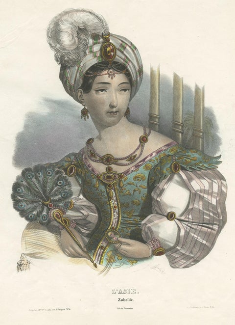 Antique Costume Print of Asia by Lemercier, circa 1840, view 2