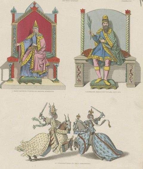 Decoartive Costumes of Egypt, Toscana, France, Normandie Etc C.1875, close-up 1