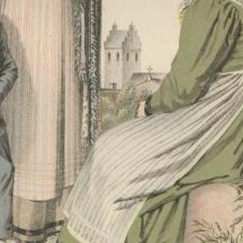 Antique Costume Print of Allerum in Sweden, c.1864, close-up 2