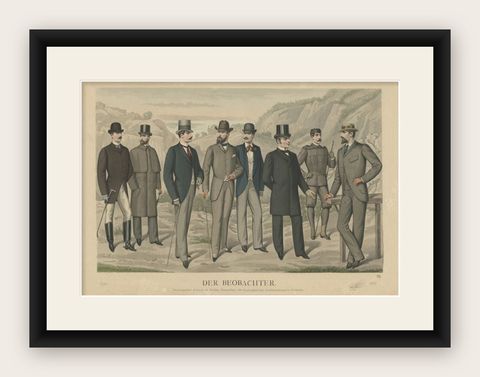 Antique Print of Fashion in June 1890 by Klemm & Weiss 'c.1900', shown framed