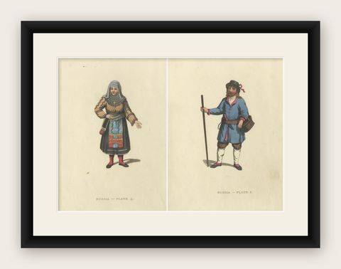 Finnish Folklore: The Rural Dress and Customs of 19th Century Finland, 1814, shown framed
