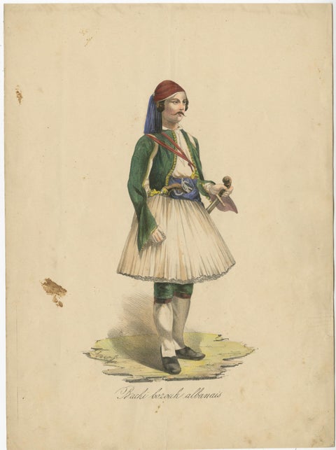 Set of 9 Antique Costume Prints, Turkey, Albania, Anatolia, 'c.1840', view 2
