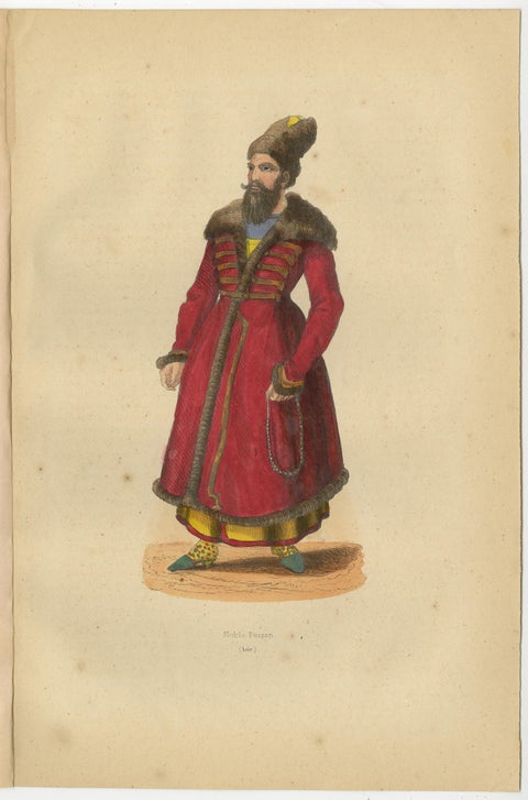 1844 Persian Cultural Figures: Engraved Prints of Traditional Attires, view 2