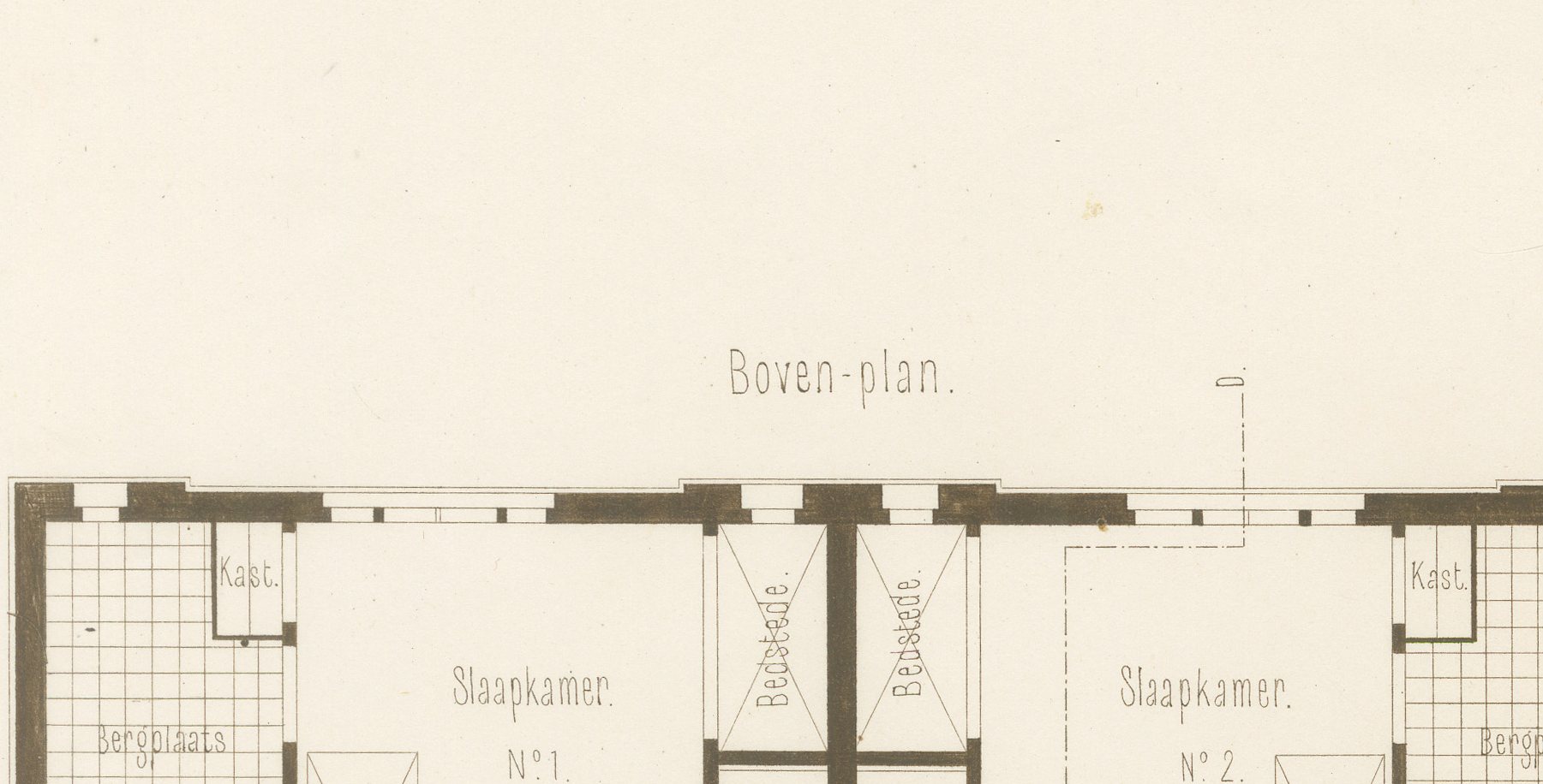 Fireproof Workers' Housing Design, Dutch Architecture Print, Leliman, 1865-1866, view 3