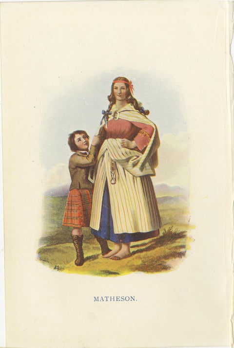 Set of 4 Original Antique Prints of Costumes of the Clans of Scotland 'Women', view 5