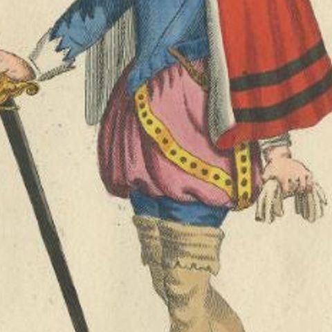 Antique Print of a Danish Nobleman in 1626, Published in 1805, close-up 2