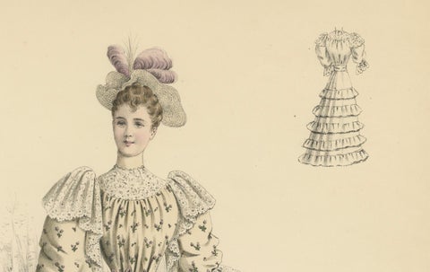 Victorian Fashion Flourishes: A Lithograph for the 1889 Exposition Universelle, close-up 4