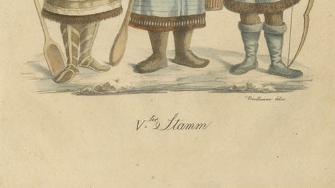 Nenet, Aleut & Inuit Costume Study, Brodtmann Lithograph, 1816, close-up 5