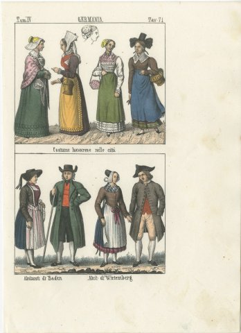 Bavarian Town Costume and Inhabitants of Baden and Wurttemberg, 1842, view 2