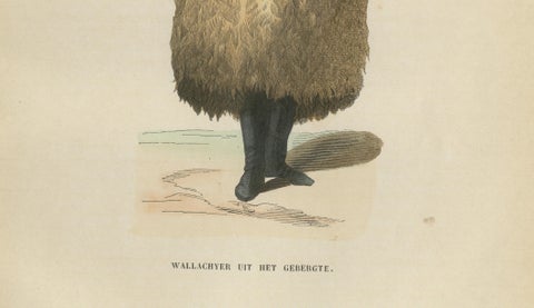Wallachian Highlander from Romenia - Antique Costume Lithograph, c.1852, close-up 4