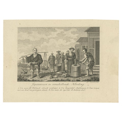 Antique Print of Japanese People and Their Costumes, view 2