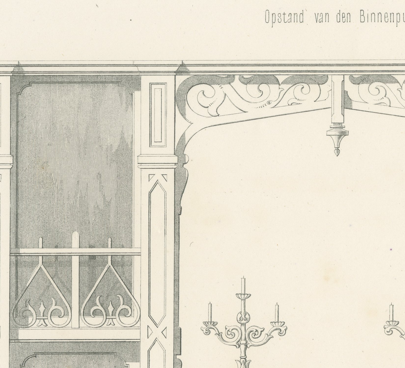 Amsterdam Shop Chimneypiece, Dutch Architecture Print, Leliman, 1865-1866, view 2