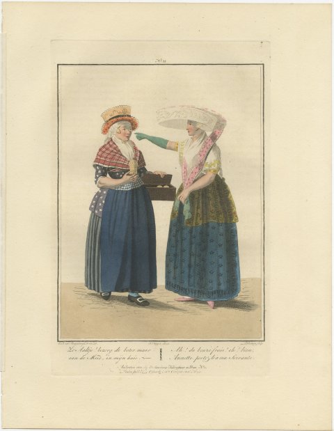 Fresh Butter for the Maid, Dutch Costume Print, Maaskamp, 1811, view 2