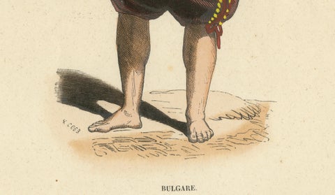 Bulgarian Man in Traditional Dress, Hand-Coloured Lithograph, c.1845, close-up 4
