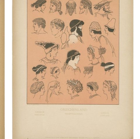 Set of 9 Antique Greek Costume and Antiquity Prints by Wasmuth, Berlin c.1900, close-up 1