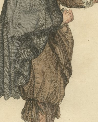 Physician in Holland in 1640, Hand Colored Jefferys Costume Plate, 1757, close-up 2