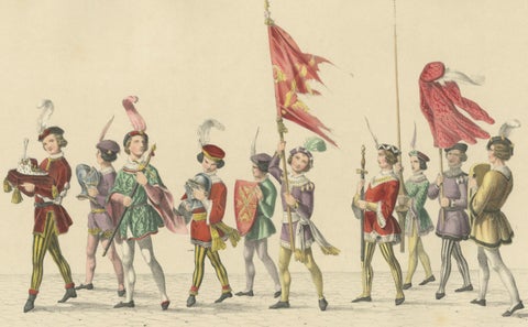 Burgundian Tribute, The Pageant of Noble Youth in Ceremonial Dress, 1855, close-up 5