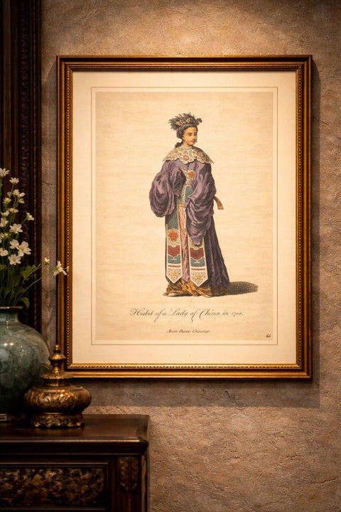 Lady of China in Court Attire, Antique Print, Jefferys, 1749, view 2