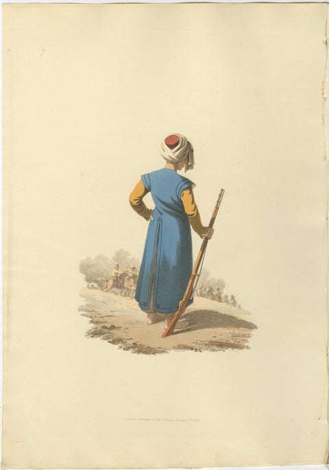 Antique Print Mameluke of Constantinople, The Military Costume of Turkey, 1818, view 2