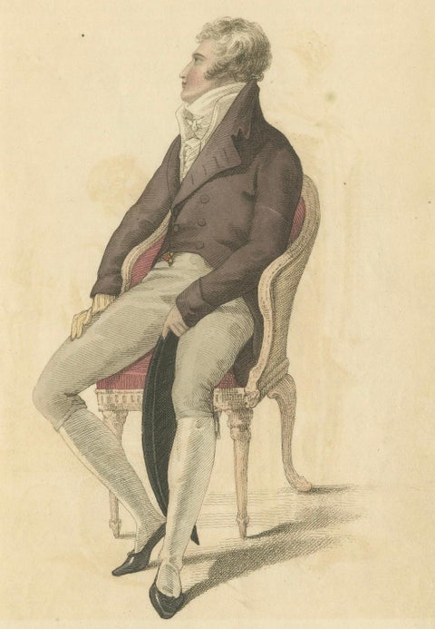 Full Dress of a Gentleman, 1810: Refined Regency Fashion from Ackermann, close-up 4