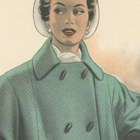 Vintage Fashion Print 'Pl. 16520' published in Le Tailleur Moderne, 1954, close-up 1