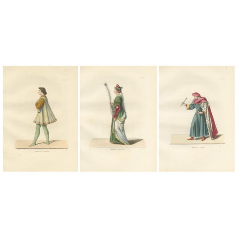 Young Sienese, Noblewoman, and Apothecary in Medieval Italian Dress - 1845