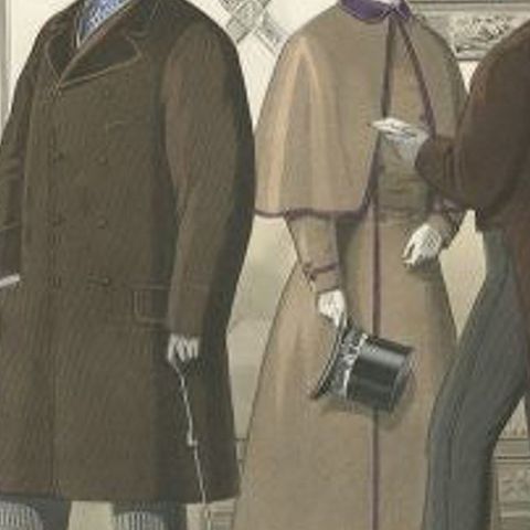 Nice Large Decorative Antique Fashion Print, 1860, close-up 2