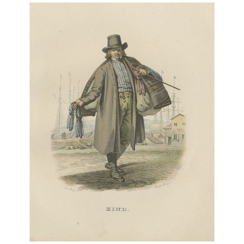 Antique Costume Print of Västergötland in Sweden, ca.1864