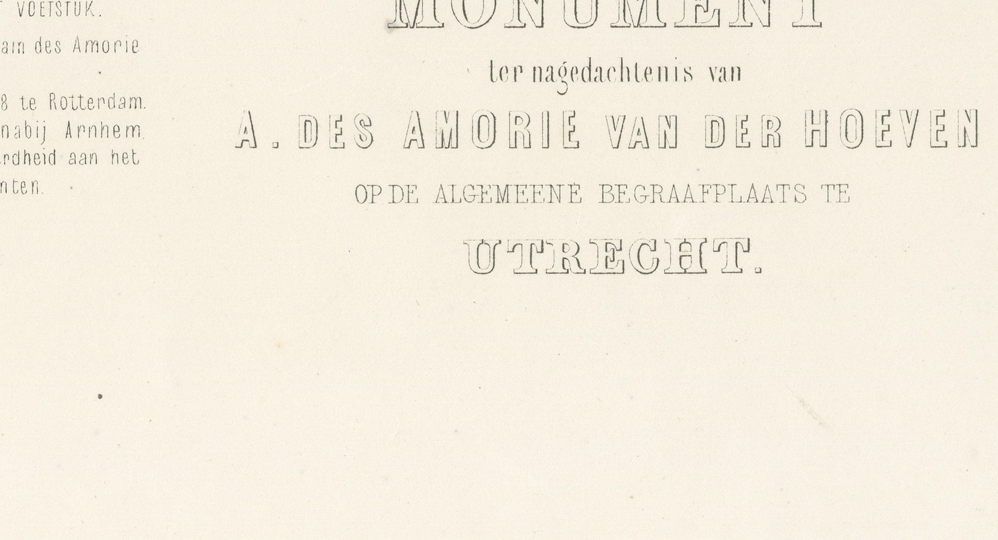 Van der Hoeven Monument, Utrecht, Dutch Architecture Print, Leliman, 1865-1866, view 4