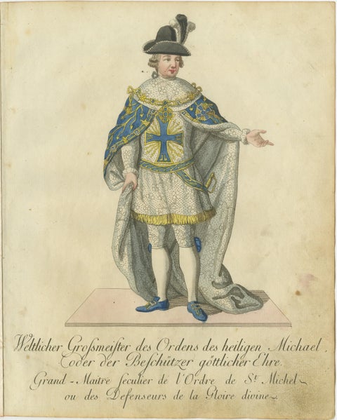 Grand Master of the Order of St. Michael in Ceremonial Attire, 1791 Engraving, view 2