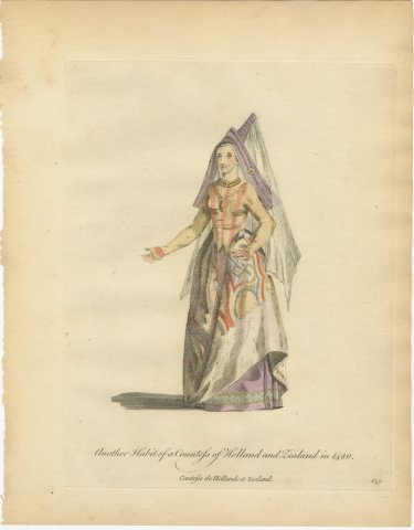 Countess of Holland and Zealand in 1480 with a Veiled Headdress, Jefferys, 1757, view 2