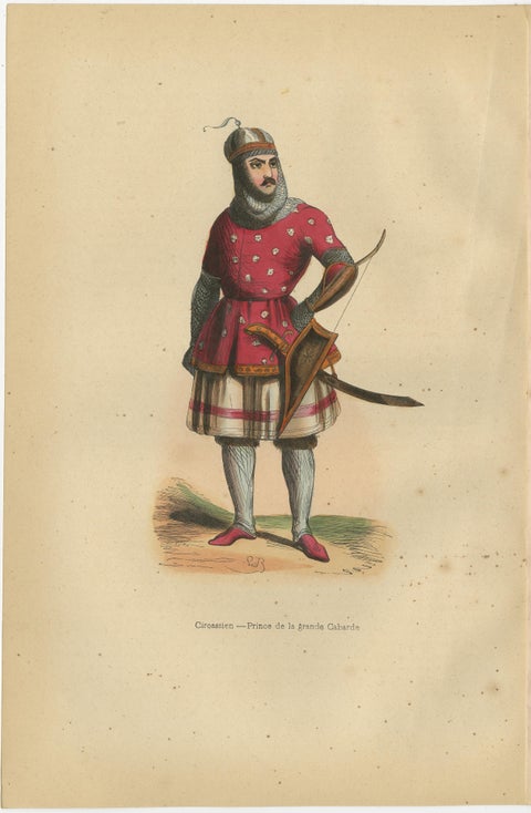 Circassian and Imeretian Princes in Traditional Attire, 1844 Lithographs, view 3