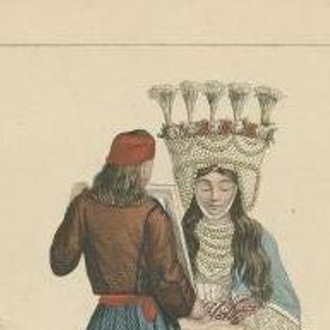 Antique Costume Print of Greece, France, Holland and Others, close-up 1