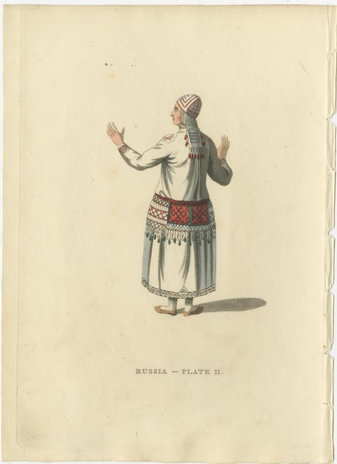 Ethnic Elegance: The Mordvin Attire of 19th-Century Russia Engraved, 1814, view 3