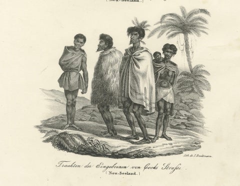 Costumes of the Indigenous People, Cape Palliser & Cook Strait, New Zealand 1836, close-up 2