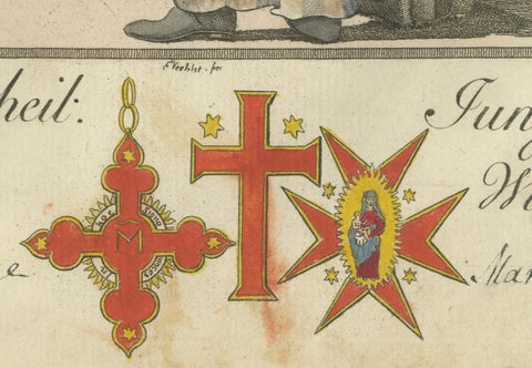 Knight of the Holy Virgin Mary in Winter Attire: 18th-Century Engraving, close-up 1