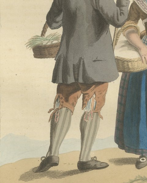 Schouwen Couple going to Zierikzee Market, Zeeland Print, 1811, close-up 2