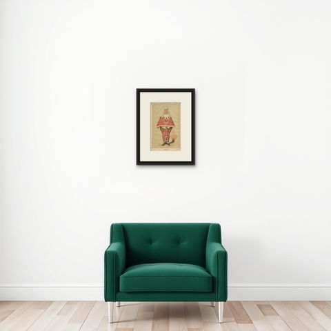 Victorian Judge in Robes, Vanity Fair Judges Series No. 4, 1870, shown framed on a wall