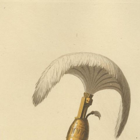 Antique Print of Capidgi Bachi Officer, the Military Costume of Turkey , 1818, close-up 1